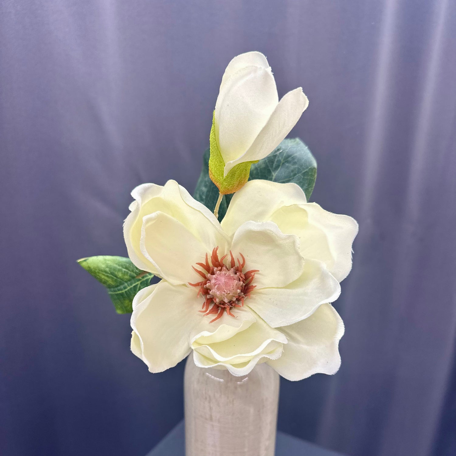 14" Cream/White Magnolia & Bud Pick
