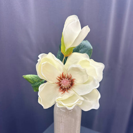 14 inch Cream/White Magnolia & Bud Pick