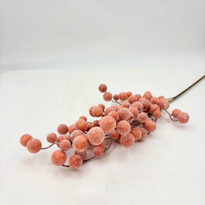 27" Shiny Autumn Orange Frosted Berry Spray