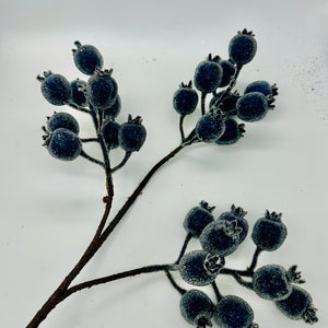 24" Blue Icey Pomegranate Berry Spray