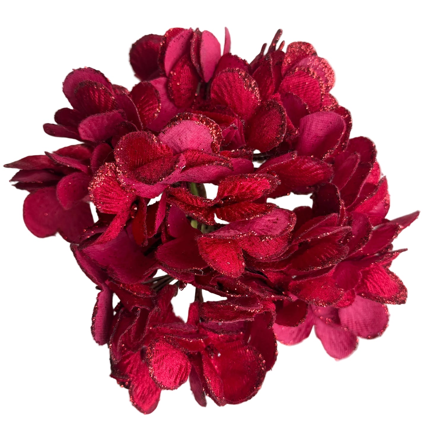 17" Hydrangea Spray Silver | Red