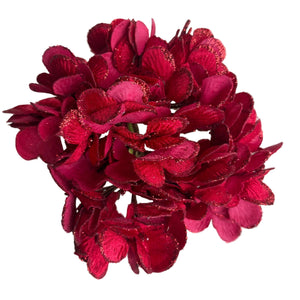 17" Hydrangea Spray Silver | Red