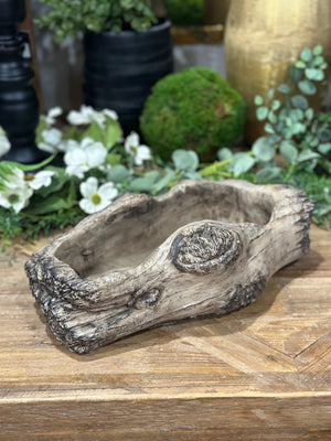 4.5” Oblong Concrete Log Planter