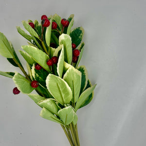 15" Green Leaves with Berries- Bundle