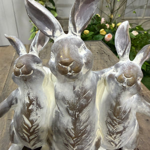 10.5" Resin Bunny Buddy Trio