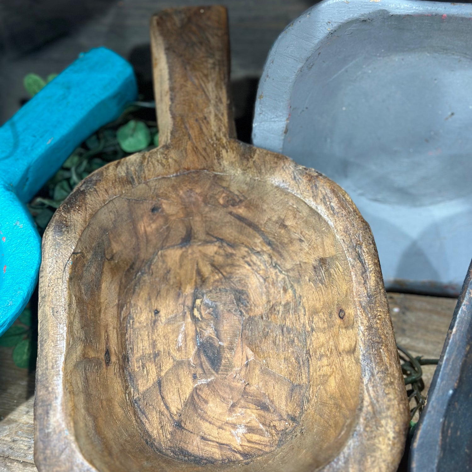 11" Wooden Scoop Dough Bowl