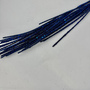 28" Blue Micro Beaded/Sequin Grass Spray