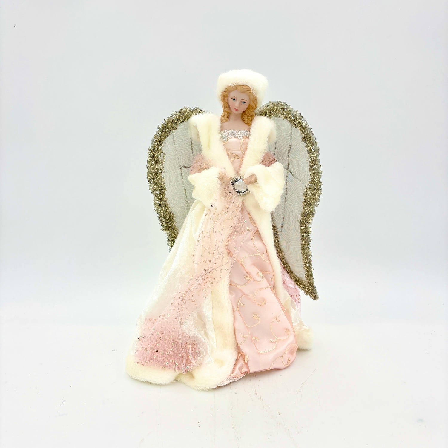 16" Blush | Pink | Fabric Angel | Tree Topper
