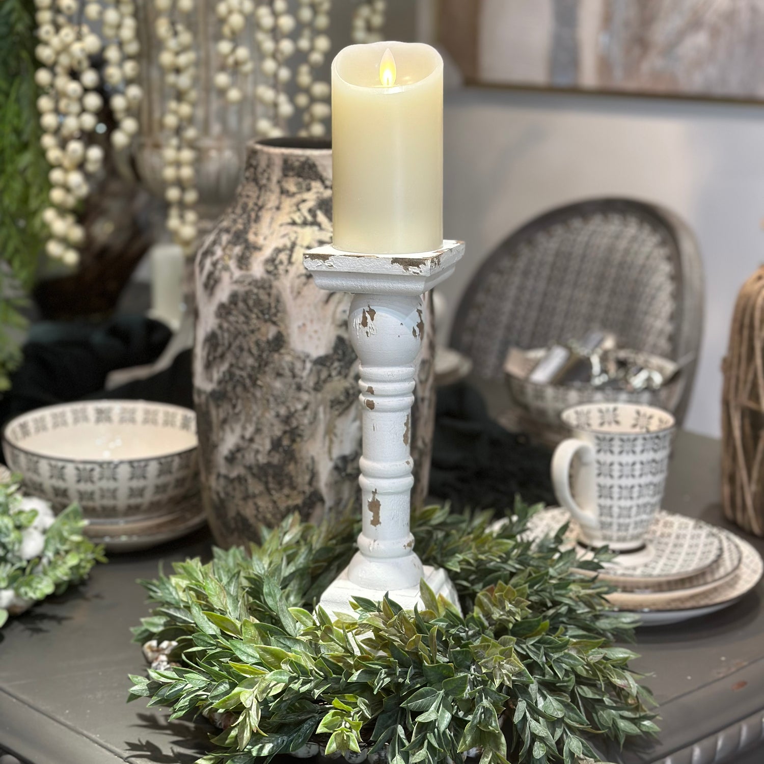 14" Myrtle Candle Ring & Wreath