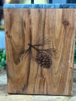 10” Rustic Wood Canister