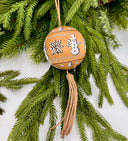 3" Wooden Ball with Tassel Ornament