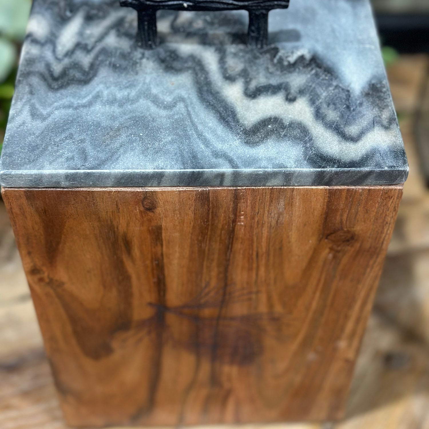 10” Rustic Wood Canister