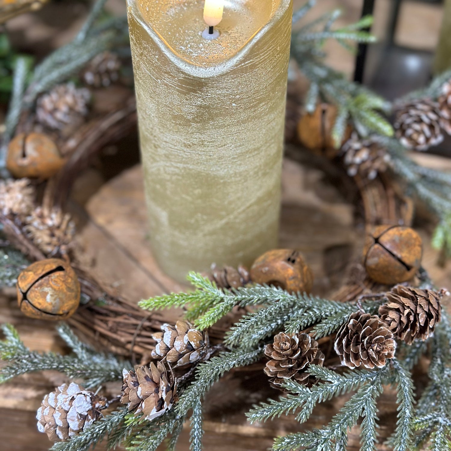 Small Pine Wreath/ Candle Ring 12"
