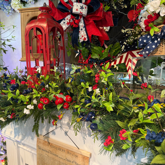 10' Americana Bloom Designer Garland