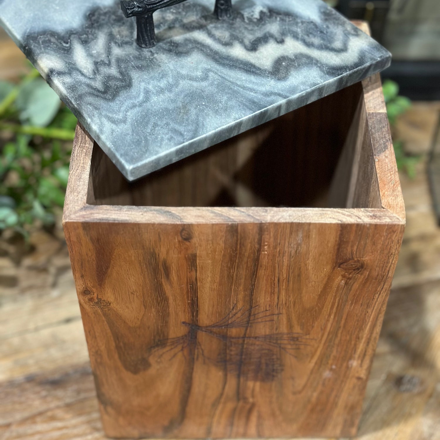 10” Rustic Wood Canister