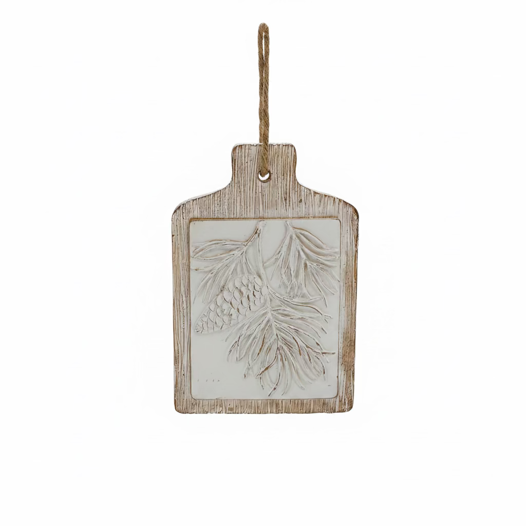 5" Resin Pinebough Board Ornament