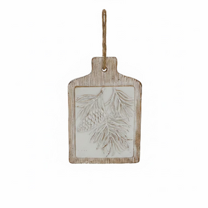 5" Resin Pinebough Board Ornament