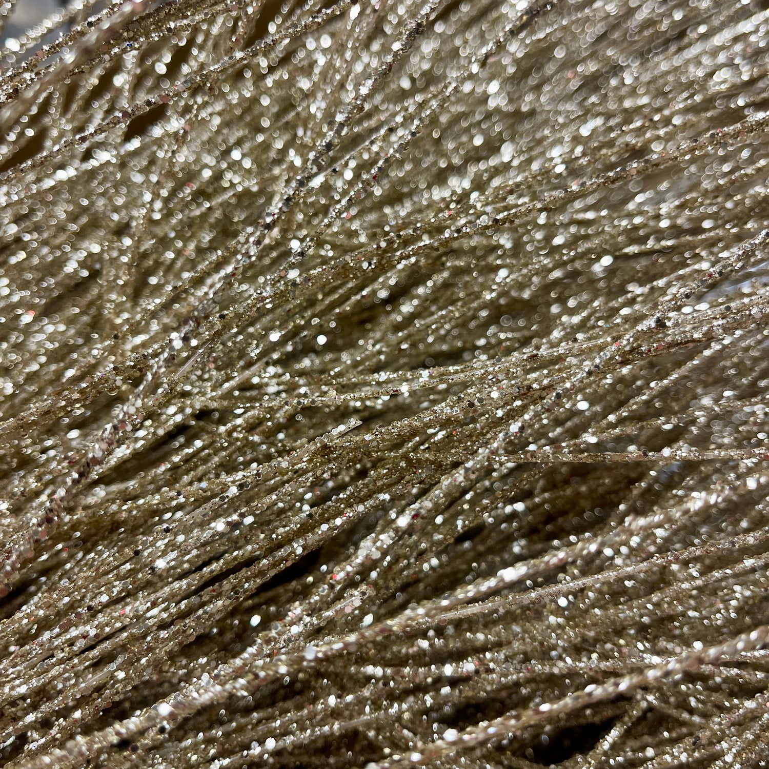 36" Platinum Gold Glitter Mica Pine Spray