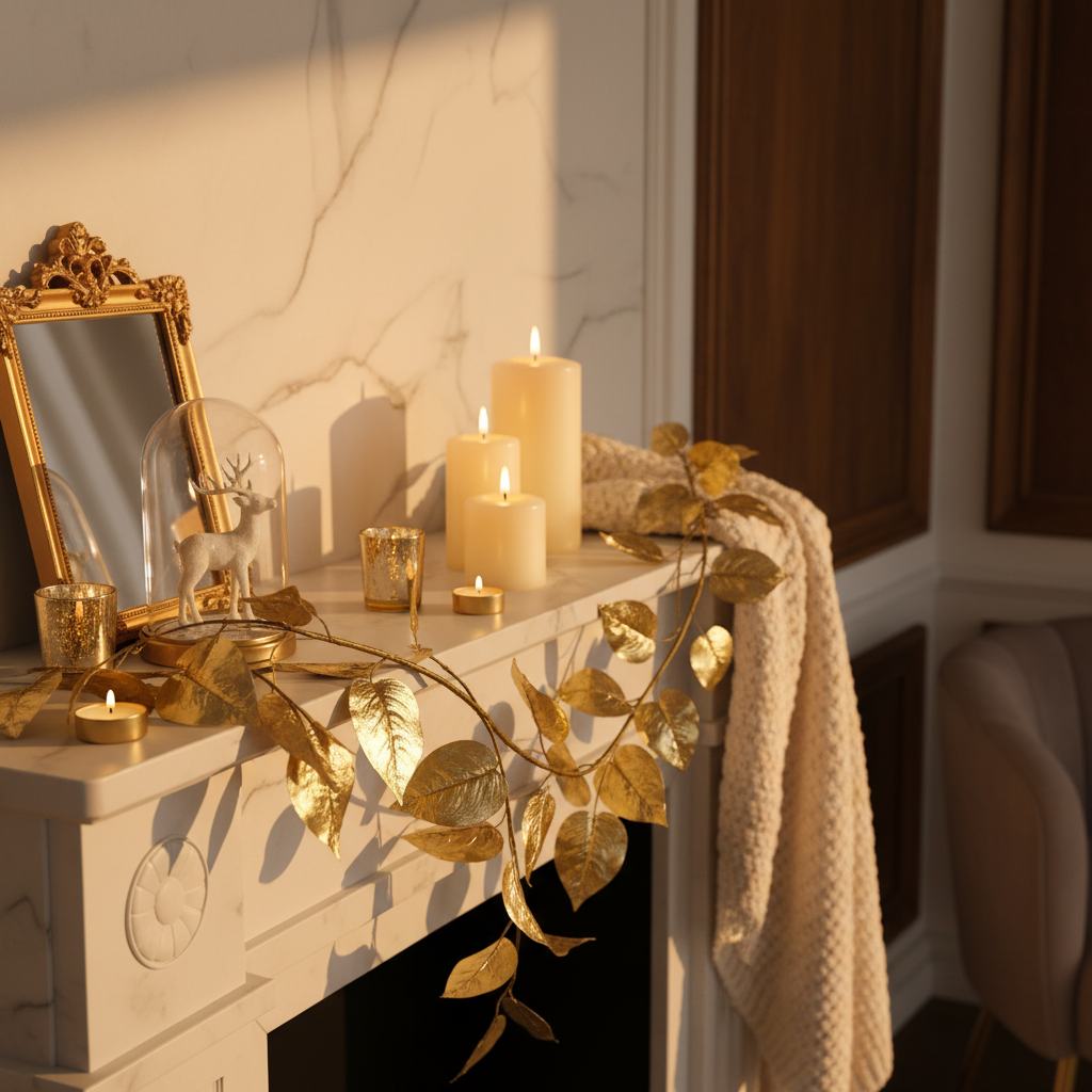 6' Shiny Gold Ivy Garland