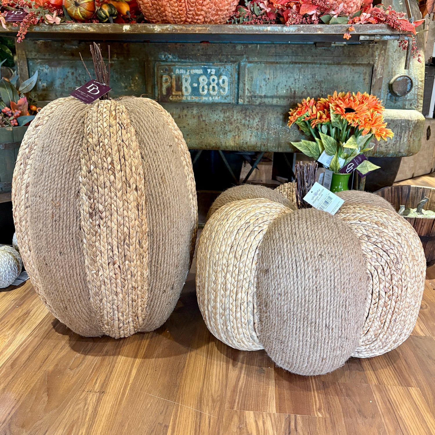 Large Rattan Pumpkins | 24" or 27" Sold Separately
