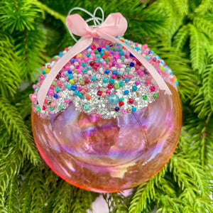 4" Glass Bubblegum Ball Ornament