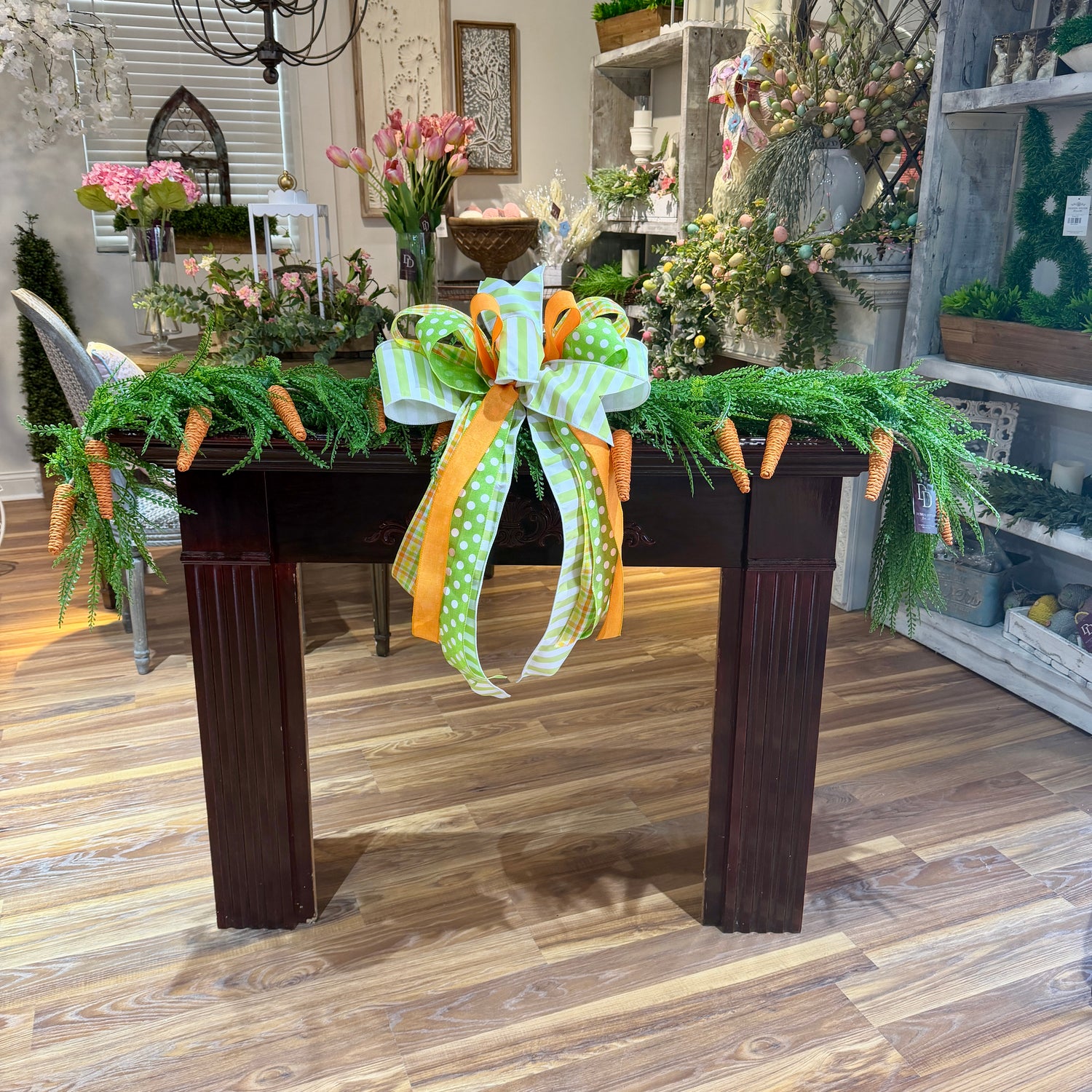 68" "Happy Easter" Beaded Grass Garland with Bow