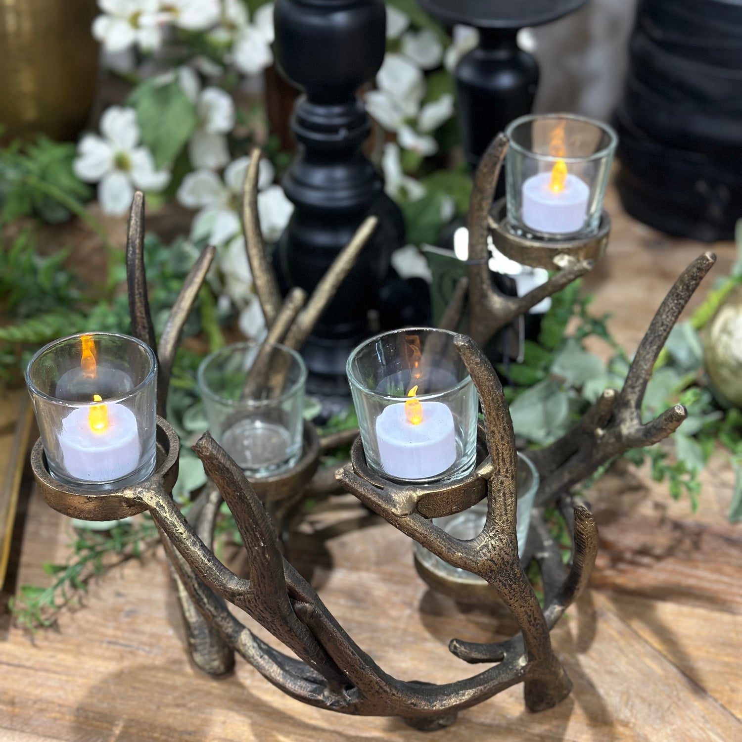 10.25" Antler Cast Aluminum Centerpiece