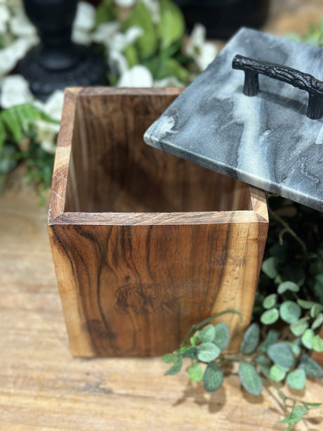 Rustic Wood Canister, additional view