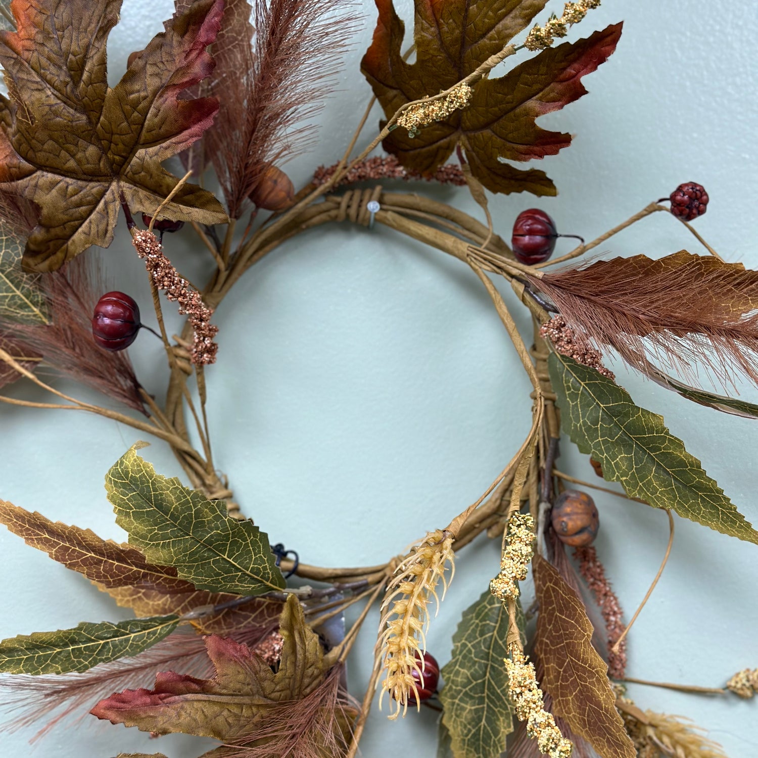 18" Mix Fall Foliage Candle Ring