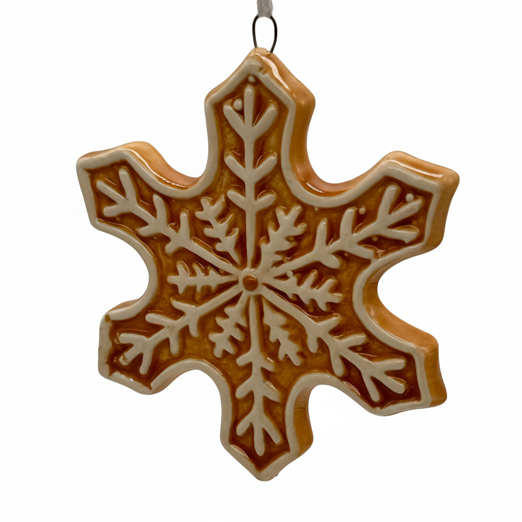 3" Glass Figure Dolomite Snowflake/ Tree Ornament