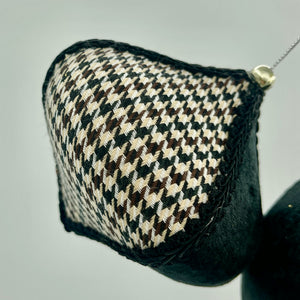 Houndstooth Ball and Onion Ornaments, Set of 2 in Brown or Black