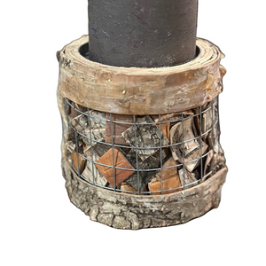4" Wired Birch Candle Holder