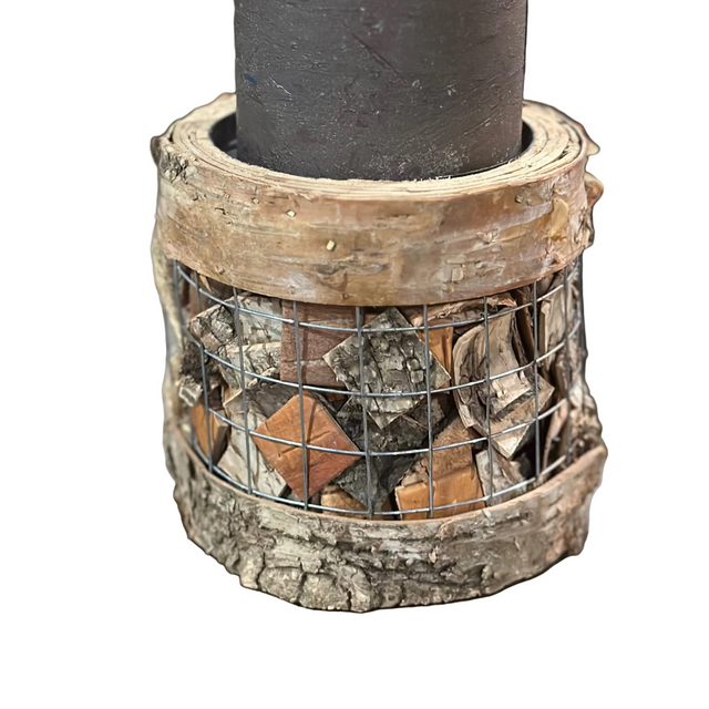 4" Wired Birch Candle Holder