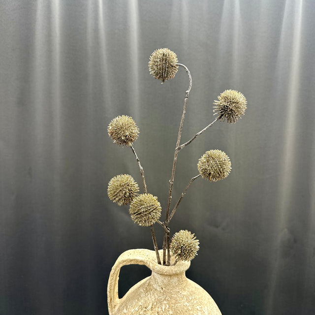 32" Champagne Glitter Pom Pom Spray