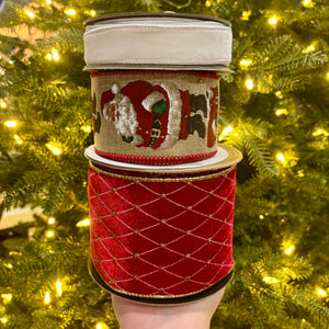 Designer Ribbon Bundle, Vintage Santa
