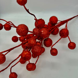 27" Red Glitter Multi Ball Spray