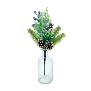 18" Blueberry Snow Cypress, Cone Spray