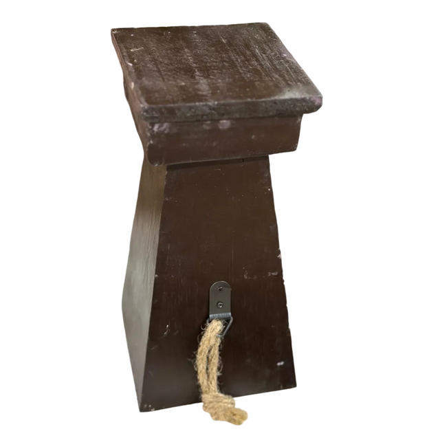 9" Wood Candle Holder Coffee