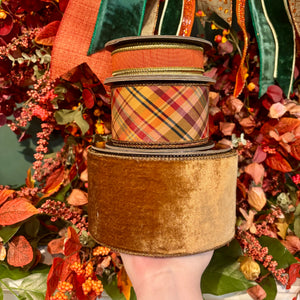Designer Ribbon Bundle, Cinnamon Plaid