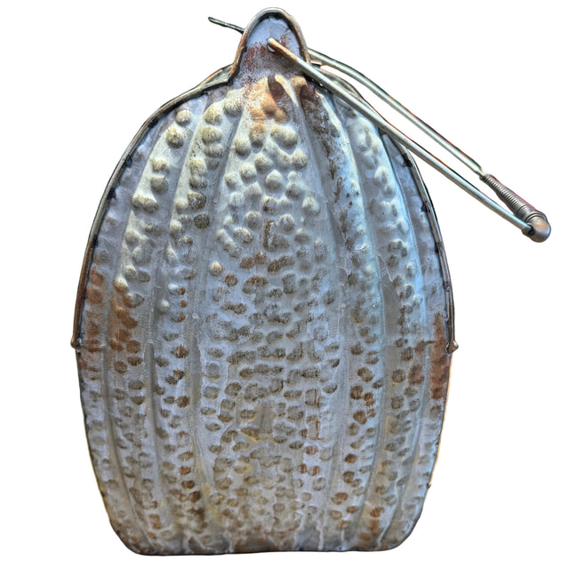Embossed Tin Tall Pumpkin Bucket