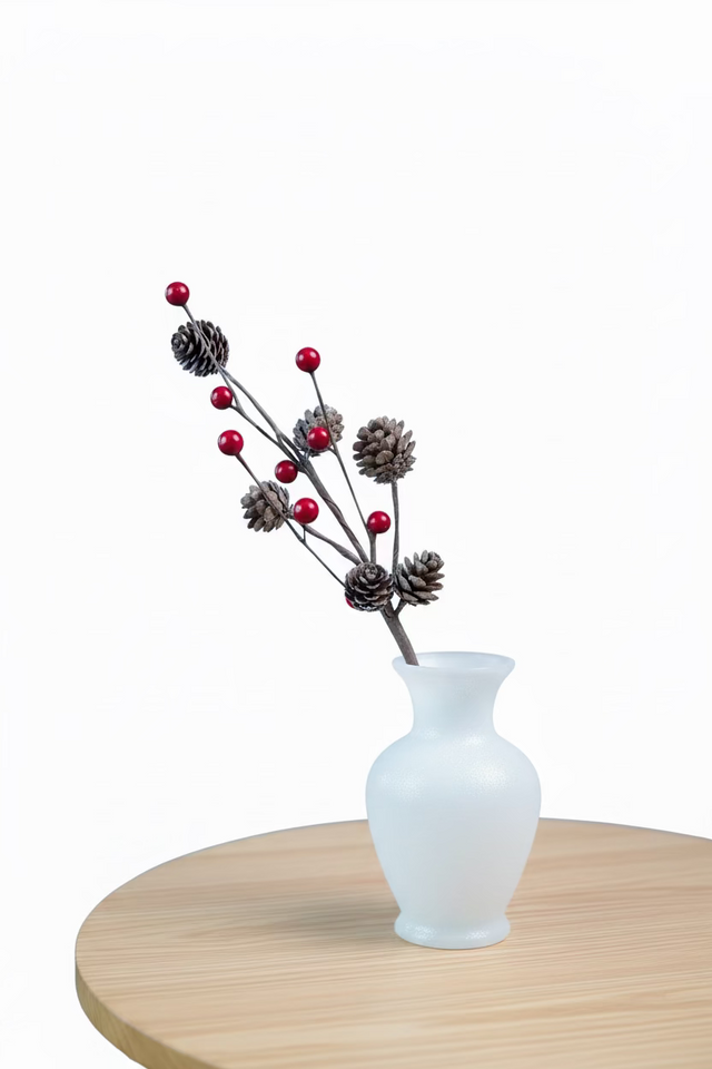 12" Plastic Cone and Berry Branch