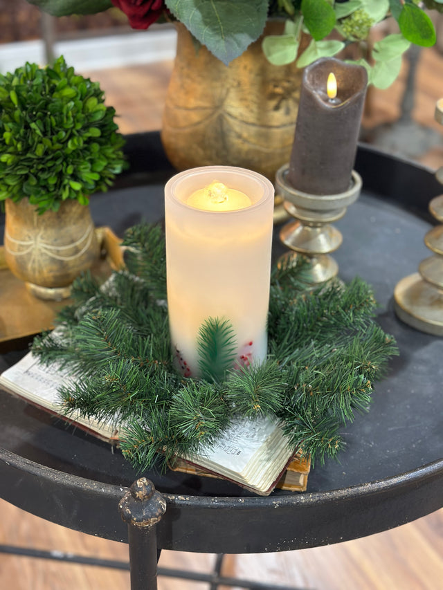 12" Douglas Pine Mini Wreath | Candle Ring