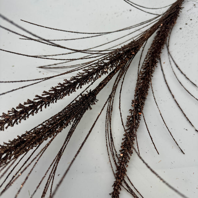 34" Bronze Glitter-Mica Triple Spike Grass Spray