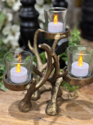 8.5" Antler Cast Aluminum Centerpiece