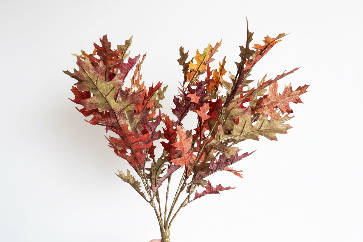 Gold Oak Leaf Bush with Leaves & Berries