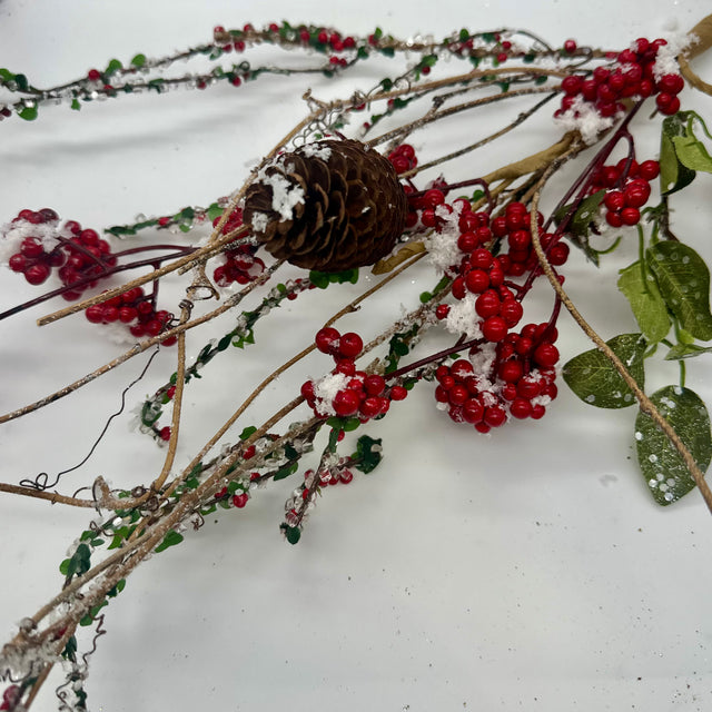 30" Snowed Red Privet Berry Spray
