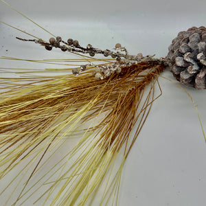 24" Longleaf Pine Spray with Pinecones