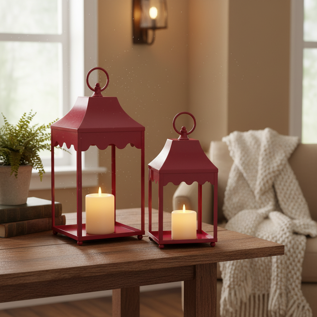 Pink Metal Lantern