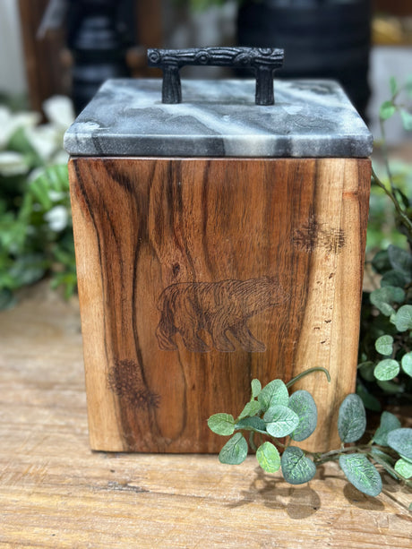 Rustic Wood Canister, additional view