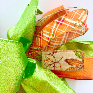 4" x 10YDS Apple Green Glitter Double-Sided Non-Shedding Ribbon